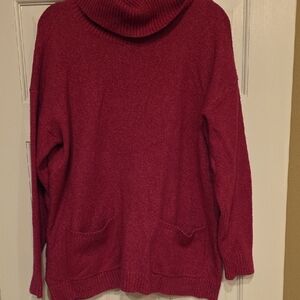 LOFT Turtleneck Sweater - Deep Pink